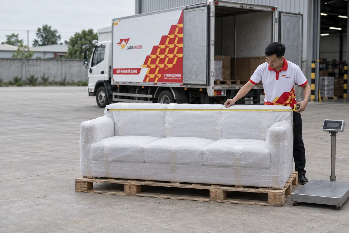 Cách tính cước xe tải ghép theo khối (CBM) và trọng lượng quy đổi — có ví dụ bằng số